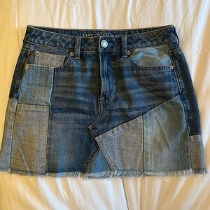 American Eagle Skirt! So cute and such a fun denim pattern!